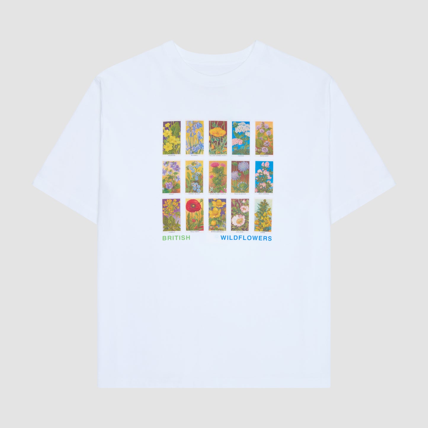 BRITISH WILDFLOWER T-SHIRT - WHITE