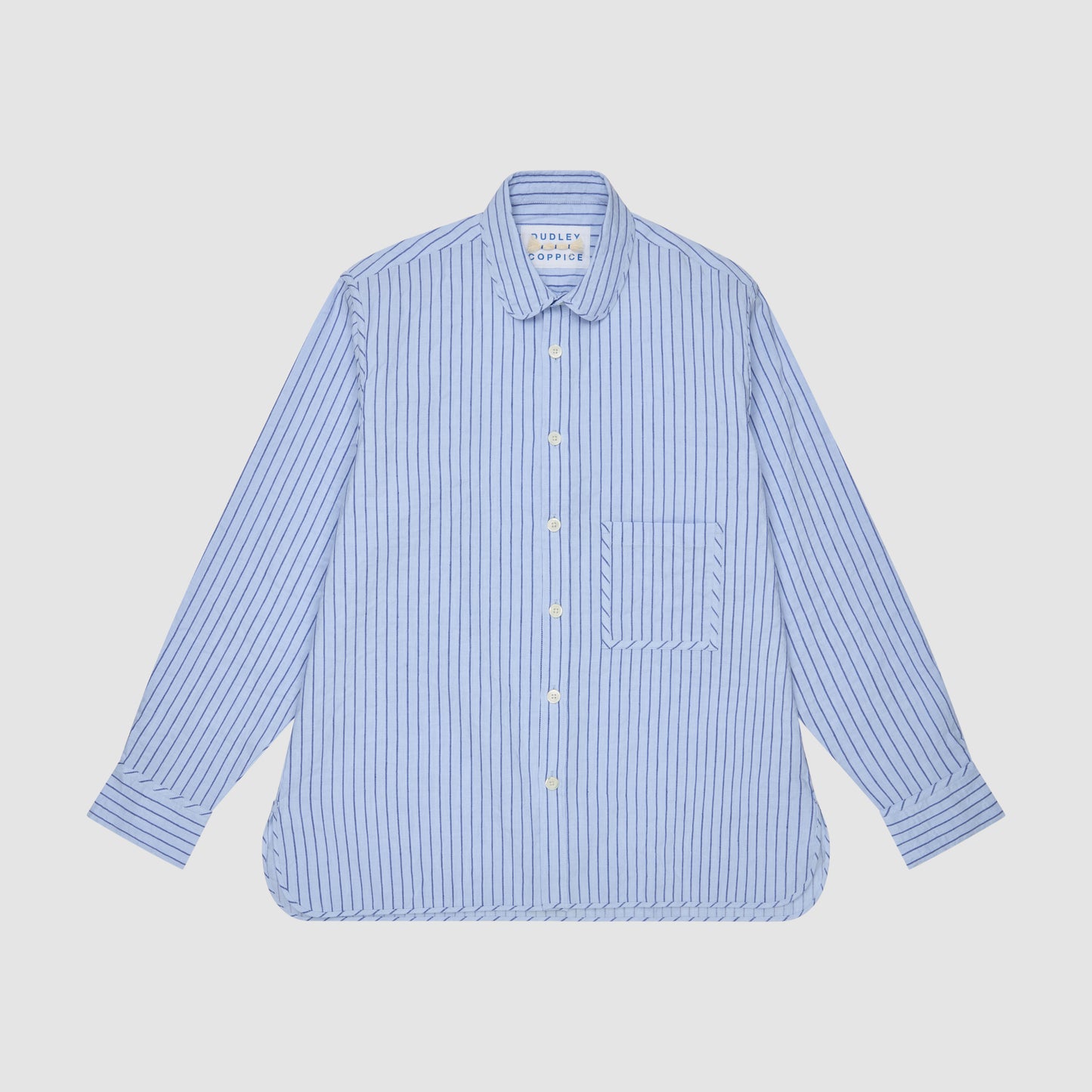 GARDENERS SHIRT - BLUE RAISED STRIPE