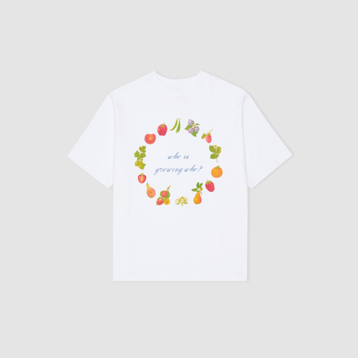 WHO IS GROWING WHO T-SHIRT - WHITE