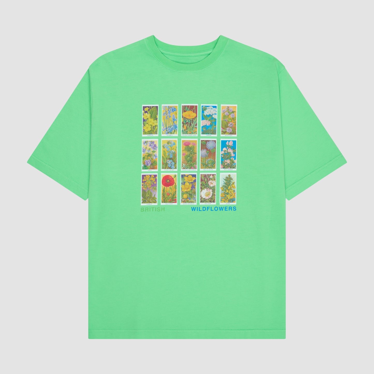 BRITISH WILDFLOWER T-SHIRT - GREEN