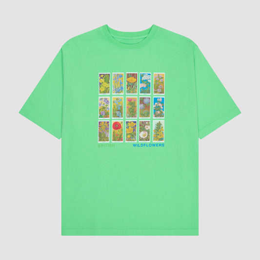 BRITISH WILDFLOWER T-SHIRT - GREEN