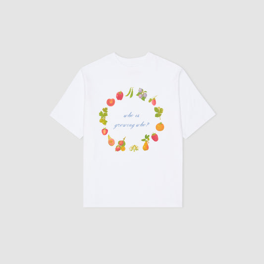 WHO IS GROWING WHO T-SHIRT - WHITE