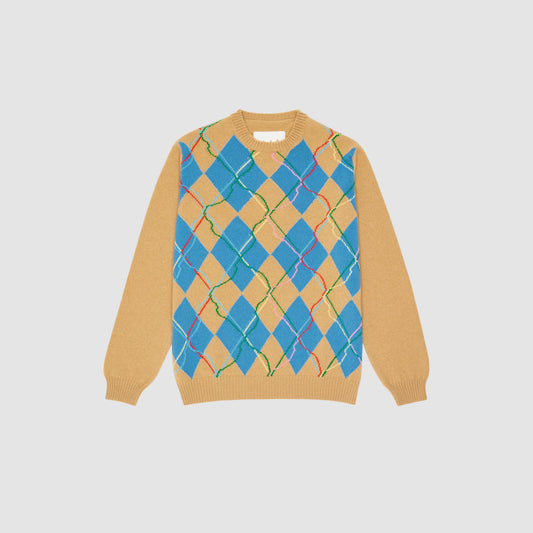 WILD GARDEN ARGYLE KNITTED JUMPER
